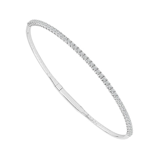 14K White 1/2ct Diamond Flexi Bangle