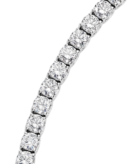 Lady's White 14 Karat Tennis Bracelet With 30 = 15.00Tw Round Diamonds