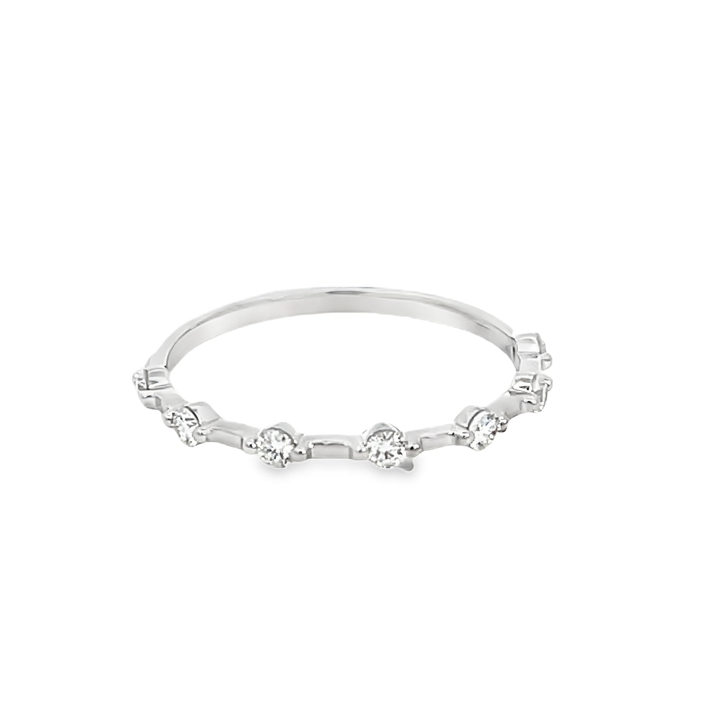 14k White Uneek Stackable Collection Straight Fashion Ring