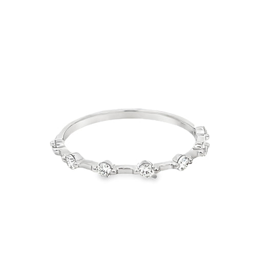 14k White Uneek Stackable Collection Straight Fashion Ring