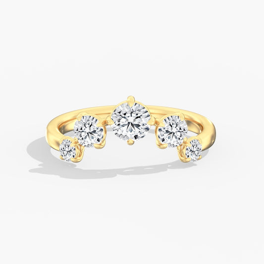 14K Yellow Lab Grown Contour Band