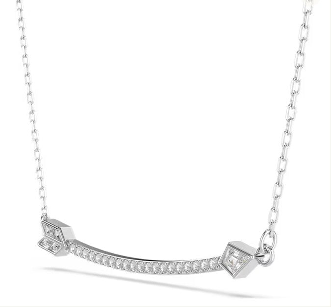 Idyllia pendant Mixed cuts, Arrow, White, Rhodium plated
