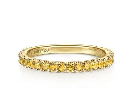 14K Yellow Gold Yellow Sapphire Stacklable Ring