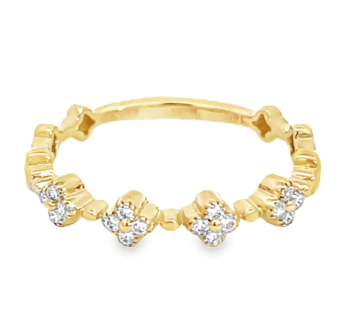 14K Yellow Uneek Stackable Collection Floral Fashion Ring