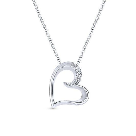 925 Silver Heart White Sapphire Necklace