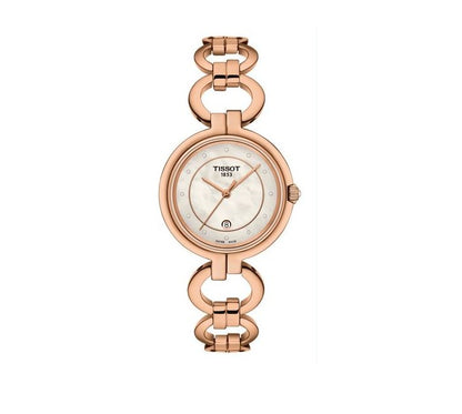 Flamingo Ladie Stainless Steel with Rose PVD White Mother of Pearl Dial with Twelve Diamond Watch