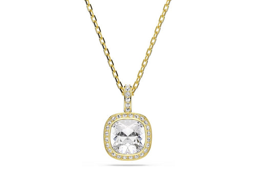 Una Angelic pendant Cushion cut, White, 18K gold finish