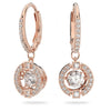 Swarovski Sparkling Dance Pierced Earrings, White, Rose-gold tone plated