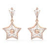 Stella drop earrings Kite cut, Star, White, Rose gold-tone plated