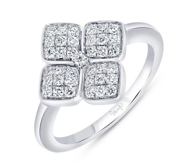 18K White Uneek Botania-Flores Collection Clover Ring