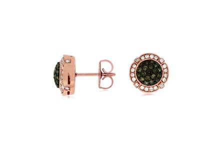 Diamond & Mocha Diamond Earring 0.24 Ct, 0.35 Ct Mch.D, 14K Rose Gold