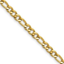 Chisel Stainless Steel Polished Yellow IP-plated 4.5mm 18 inch Figaro Chain