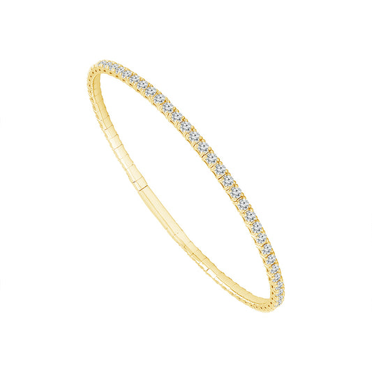 14K Yellow 2 1/2ct Full Diamond Flexi Bangle