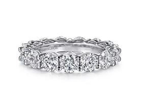 Alloy 14K White Gold Shared Prong Diamond Eternity Band
