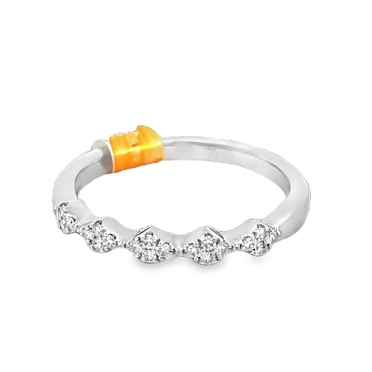 14K White Uneek Mulholland Stackable Diamond Band