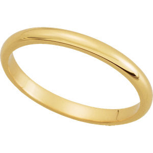 14K Yellow 1mm Half Round Band