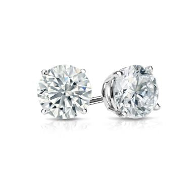 Lady's White 14 Karat Stud Lab Grown Earring With 2 5.00Tw Round F/G Vs2 Diamonds