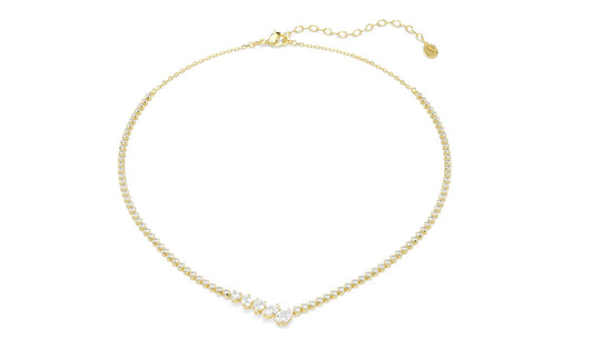 Mesmera necklace Mixed cuts, White, 18K gold finish