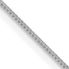 14K White Gold 18 inch .5mm Box with Spring Ring Clasp Chain