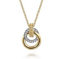 14k White & Yellow Gold Bujukan Diamond Pendant Necklace