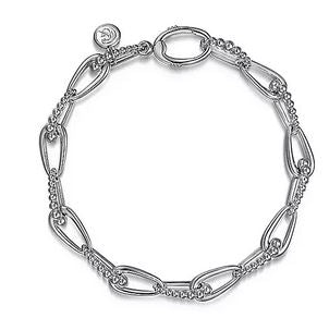 925 Sterling Silver Bujukan Link Chain Bracelet