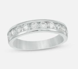 14K White 1/3tw Lab Grown Channel Set Diamond Band