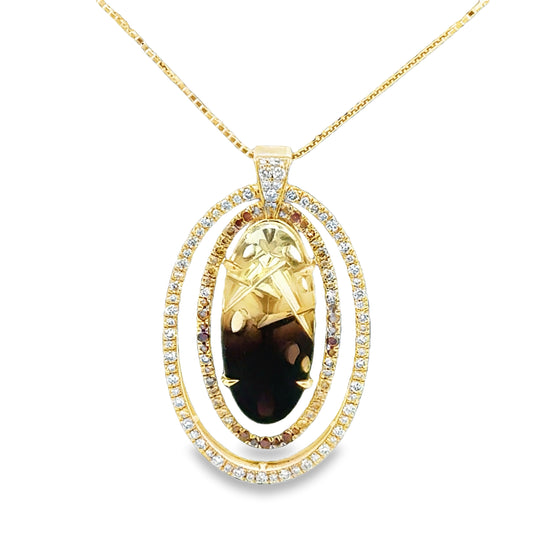 Lady's Yellow 14 Karat Emerald May Pendants