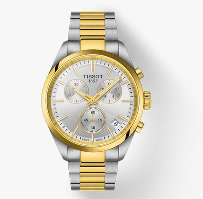 PR100 Men's Stainless Steel Two-Tone with Chronograph Silver Dial