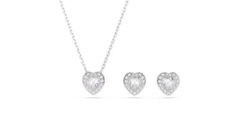 Ariana Grande x Swarovski set Mixed cuts, Heart, White, Rhodium plated