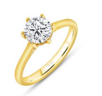 14K Yellow Uneek Timeless Collection Solitaire Round Engagement Ring