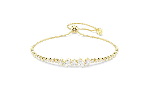Mesmera bracelet Mixed cuts, White, 18K gold finish