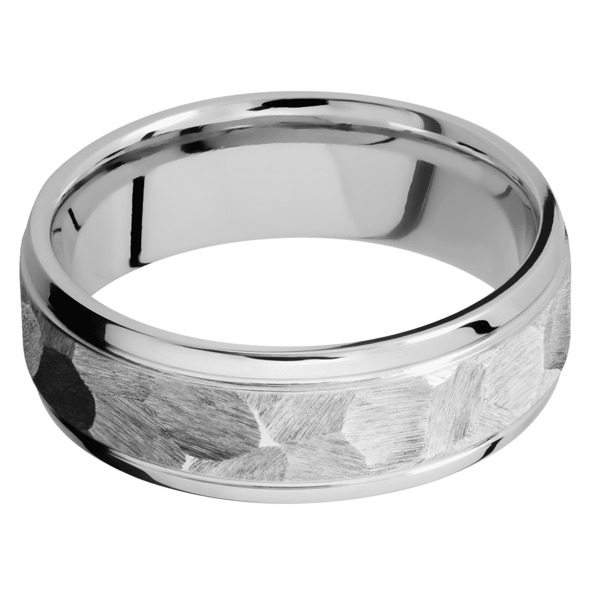 18K White Gold + Rock , Polish Finish