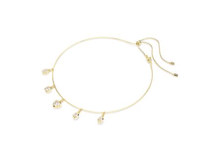Imber necklace Mixed cuts, White, Gold-tone plated