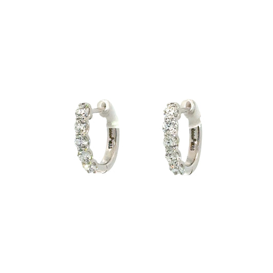 14K White 3/4tw Lab Grown Diamond Hoops