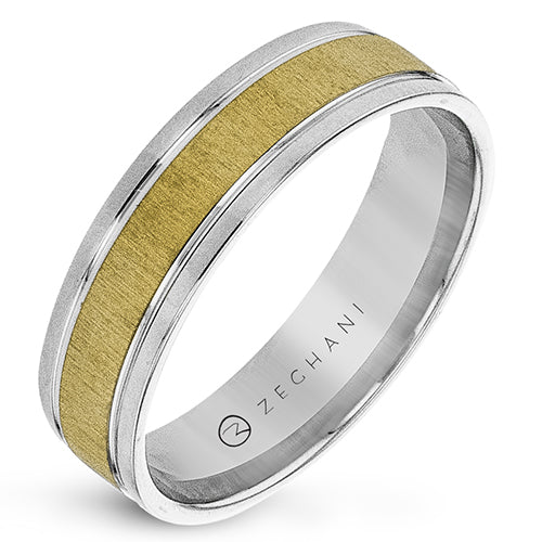 Two-Tone Zirconium/14K Classic Wedding Band Size 10