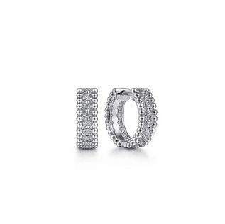 925 Sterling Silver White Sapphire Huggie Earrings-Bujukan