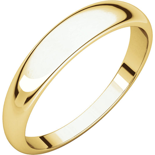 14K Yellow 4mm Half Round Tapered Band
