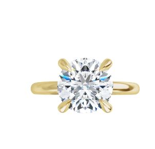 14K Yellow Gold 8 mm 2ct Lab Grown Round Diamond Solitaire Engagement Ring