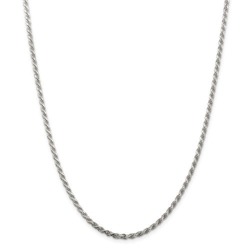 Sterling Silver 2.75mm Diamond-cut Rope Chain