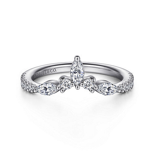 14K White Gold Diamond Anniversary Band