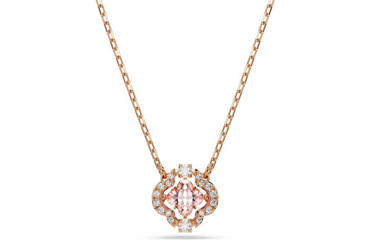 Una necklace Clover, Pink, Rose gold-tone plated