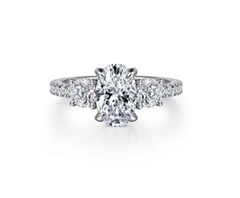 14k White Gold 3 Stone Ring