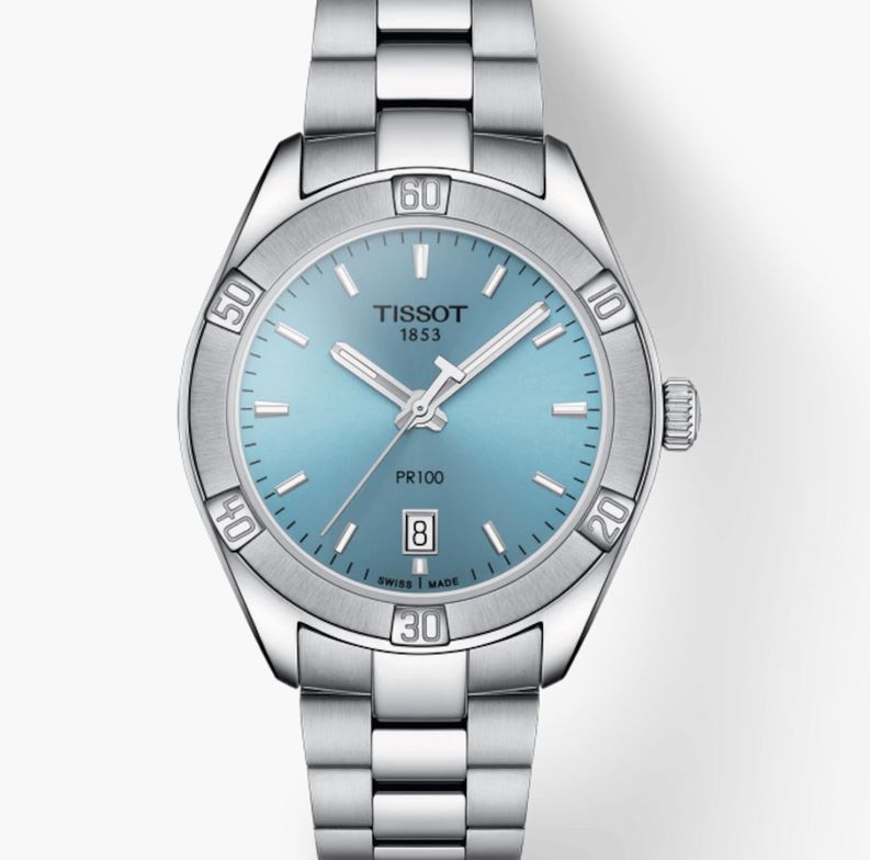 PR100 Sport Chic Ladies Stainless Steel with Ice Blue Index