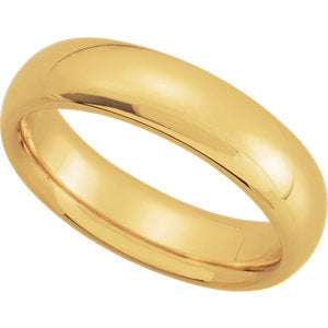 14K Yellow Comfort Fit Standard Weight Half Round Band