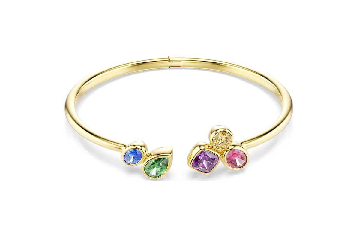 Imber Bangle, Mixed cuts, Multicolored, 18K gold finish