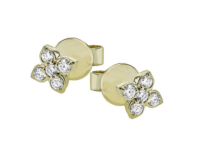 Lady's Yellow 14 Karat Flora Earrings