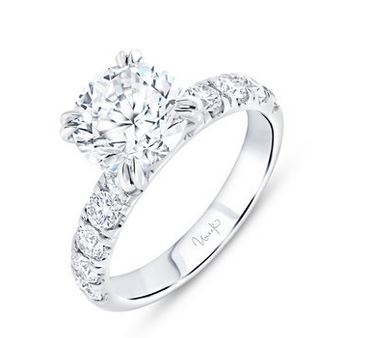 14K White Uneek Timeless Collection Straight Engagement Ring
