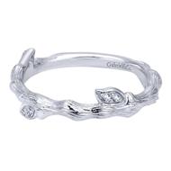 14k White Gold Stackable Ladies Ring