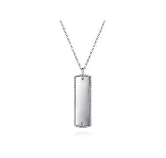 925 Sterling Silver Bujukan Diamond ID Necklace