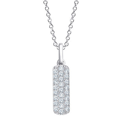 14K White 1/2cttw Honeycomb Veritcal Pendant